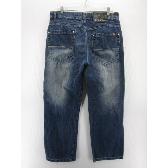 Southpole Jeans 36X29 Hip Hop Loose Baggy Y2K Denim Pants Faded Logo * - Picture 1 of 12